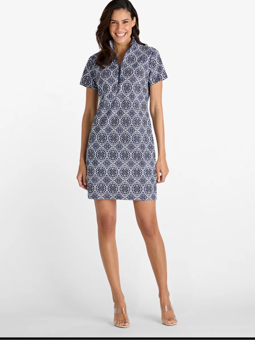Jude  Connally Alexia Dress Jude Cloth Tribal Medallion Navy travel vacation - Picture 3 of 10